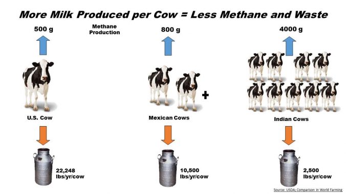(c) USDA: Zusammenhang zwischen Leistung und Methanemissionen